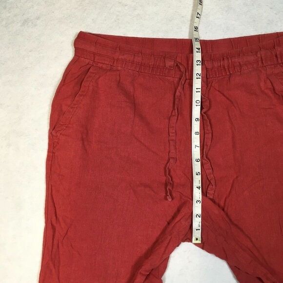 Old Navy Womens L Linen Rayon High Rise Wide Leg Pants Pink Myrrh Pockets - Picture 5 of 11
